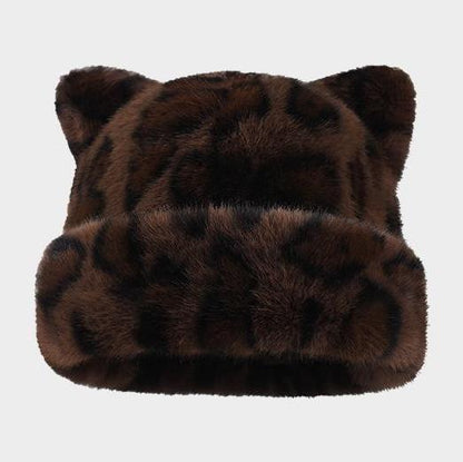 Winter Cat Ear Fuzzy Hat for Women