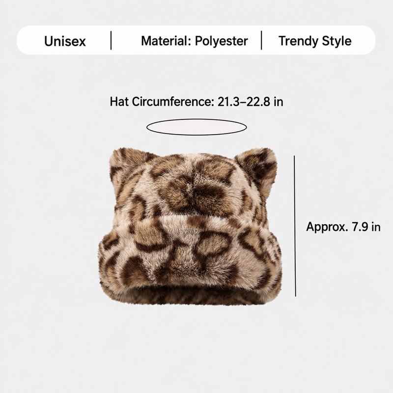 Winter Cat Ear Fuzzy Hat for Women