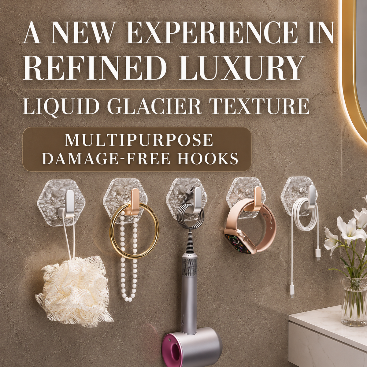 ✨Crystal Damage-Free Adhesive Hooks
