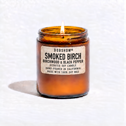 Dobshow® Smoked Birch Birchwood &amp; Black Pepper Scented Soy Candle – Hand-Poured in California
