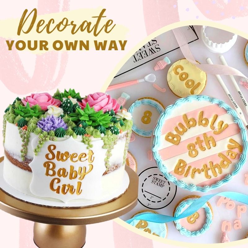 Personalized DIY Alphabet Letter Stamp Set for Cakes, Cookies & Fondant Decorating