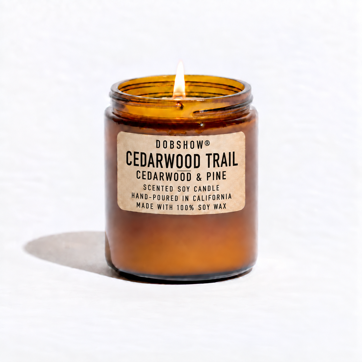 Dobshow® Cedarwood Trail Cedarwood &amp; Pine Scented Soy Candle – Hand-Poured in California