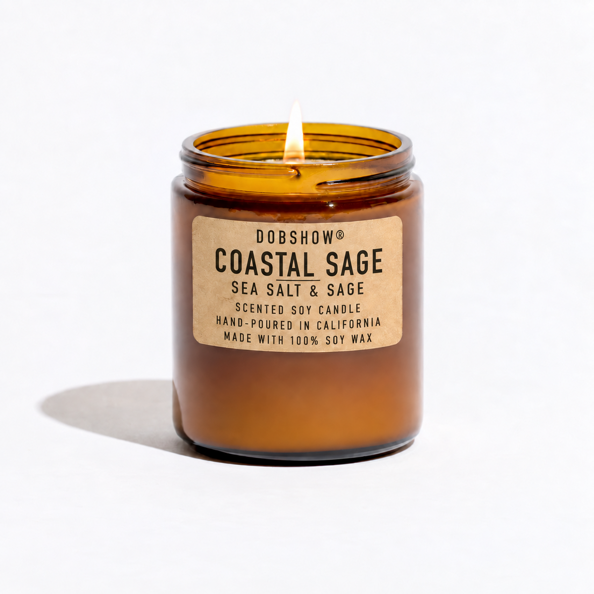 Dobshow® Coastal Sage Sea Salt & Sage Scented Soy Candle – Hand-Poured in California