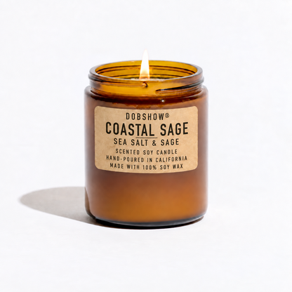 Dobshow® Coastal Sage Sea Salt & Sage Scented Soy Candle – Hand-Poured in California