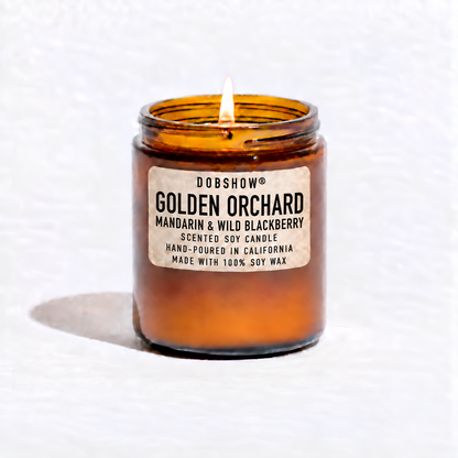 Dobshow® Golden Orchard Mandarin & Wild Blackberry Scented Soy Candle – Hand-Poured in California