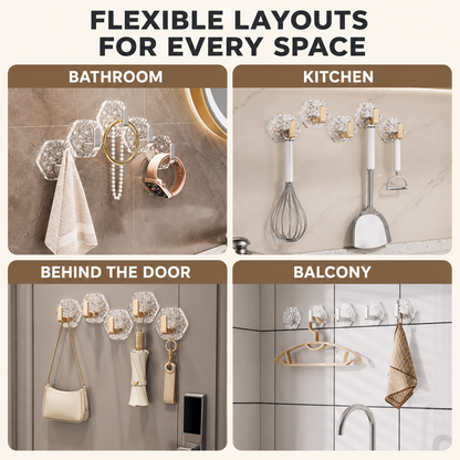 ✨Crystal Damage-Free Adhesive Hooks