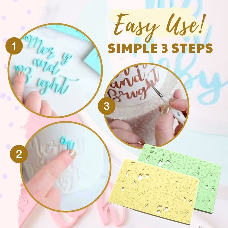 Personalized DIY Alphabet Letter Stamp Set for Cakes, Cookies & Fondant Decorating