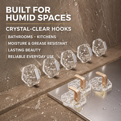 ✨Crystal Damage-Free Adhesive Hooks