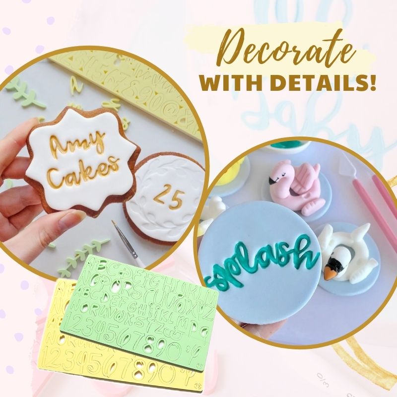 Personalized DIY Alphabet Letter Stamp Set for Cakes, Cookies & Fondant Decorating