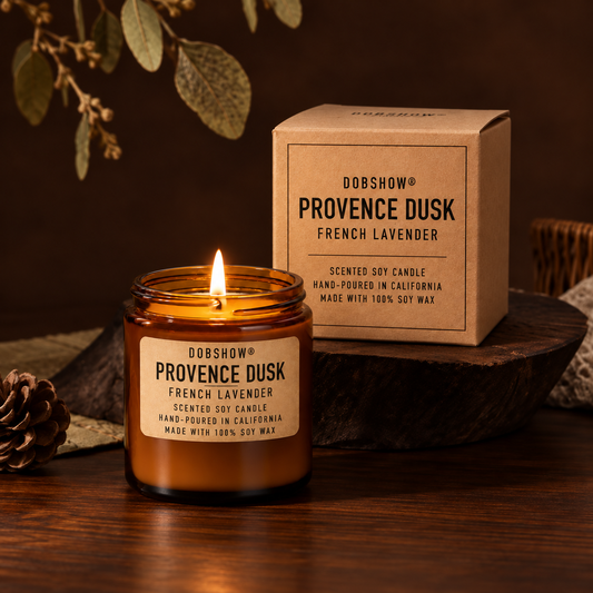 Dobshow® Provence Dusk French Lavender Scented Soy Candle – Hand-Poured in California