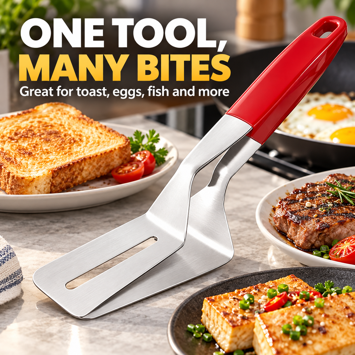 2-in-1 Meat Flipper & Spatula Tool