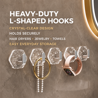 ✨Crystal Damage-Free Adhesive Hooks