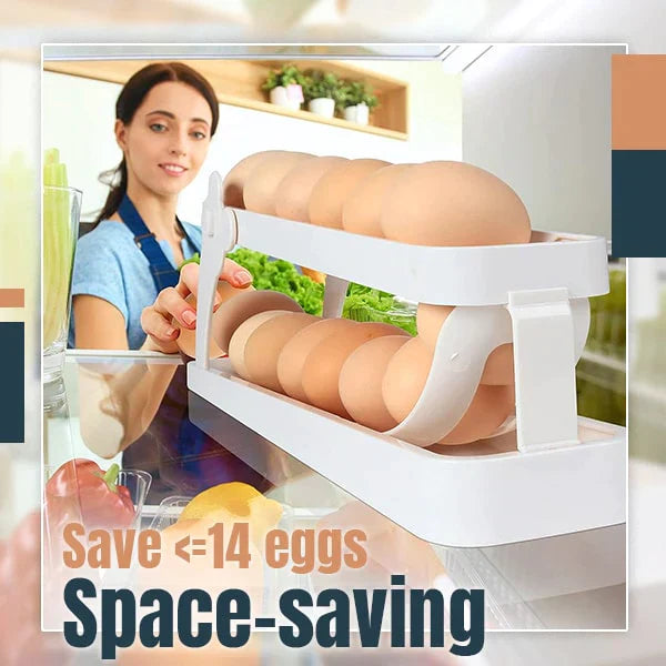 Space-Saving Automatic Rolling Egg Dispenser for Refrigerators & Kitchen Countertops
