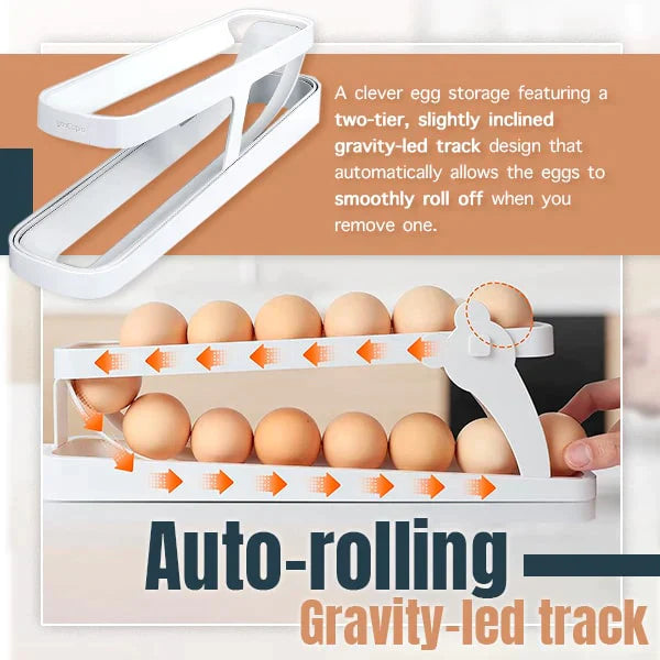 Space-Saving Automatic Rolling Egg Dispenser for Refrigerators & Kitchen Countertops