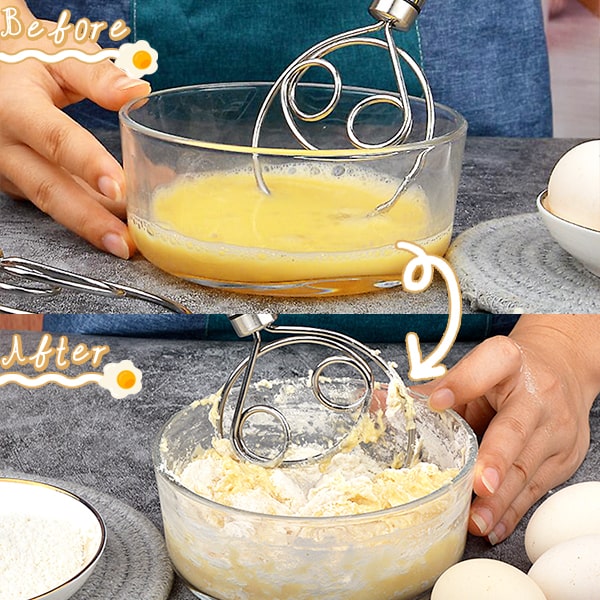 Effortless Stainless Steel Danish Dough Whisk for Bread, Pastry & Baking 🥖✨