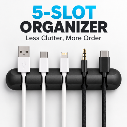 5-Slot Silicone Cable Holder & Organizer