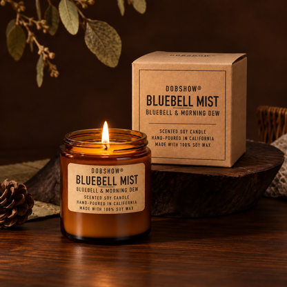 Dobshow® Bluebell Mist Bluebell &amp; Morning Dew Scented Soy Candle – Hand-Poured in California