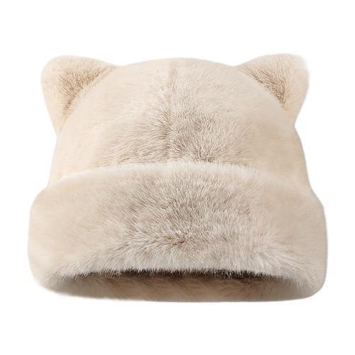 Winter Cat Ear Fuzzy Hat for Women