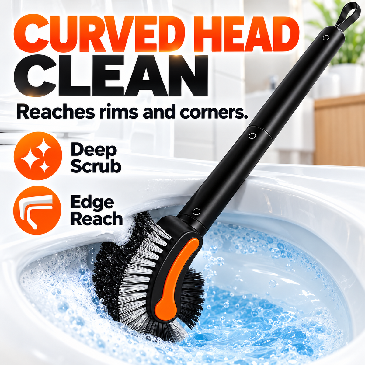 🔥Long-Handle Toilet Rim & Crevice Cleaning Brush