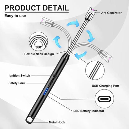 🔥USB-C Rechargeable Flexible Arc Lighter