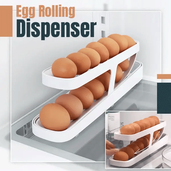 Space-Saving Automatic Rolling Egg Dispenser for Refrigerators & Kitchen Countertops