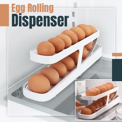 Space-Saving Automatic Rolling Egg Dispenser for Refrigerators & Kitchen Countertops