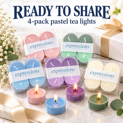 🔥4-Piece Pastel Tealight Candles Set