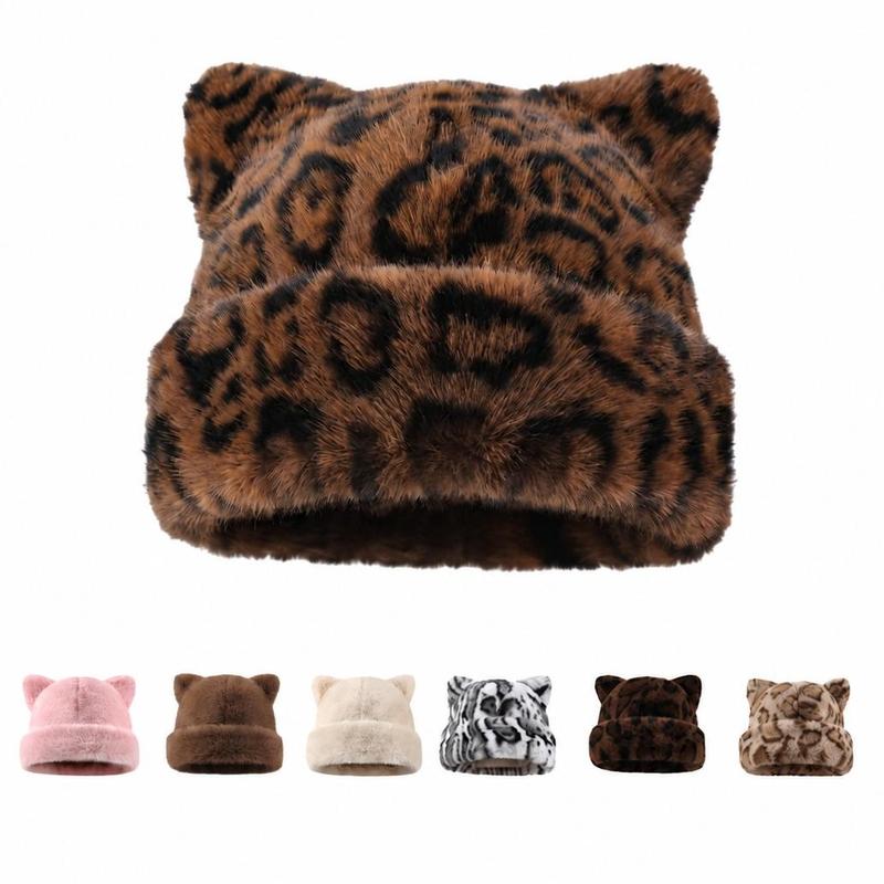 Winter Cat Ear Fuzzy Hat for Women