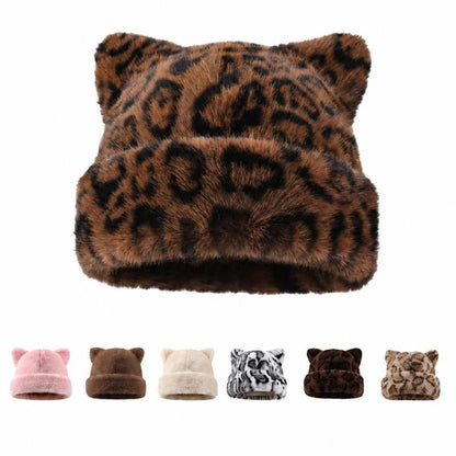 Winter Cat Ear Fuzzy Hat for Women