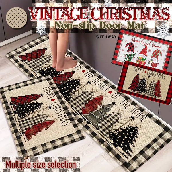 Vintage Christmas Non-Slip Indoor & Outdoor Doormat